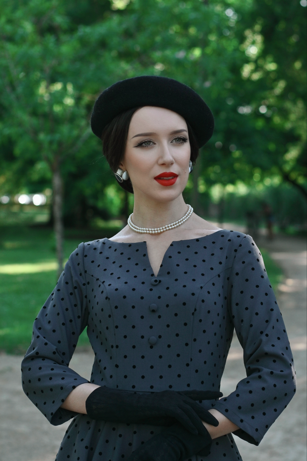 Margaret Polka Dot Swing Dress in Extended Sizing